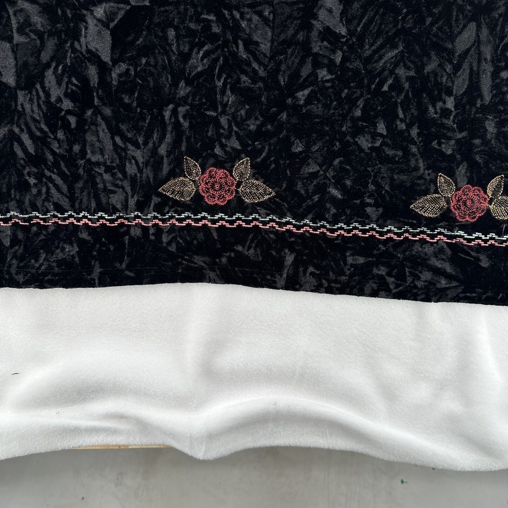 Roper Wear the West Women Medium Black Crushed Velvet Floral Embroidered Dress - Picture 5 of 9
